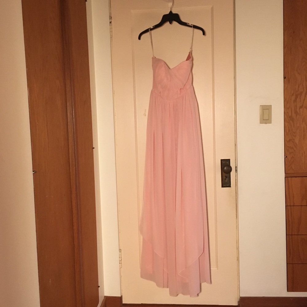 pink strapless dress